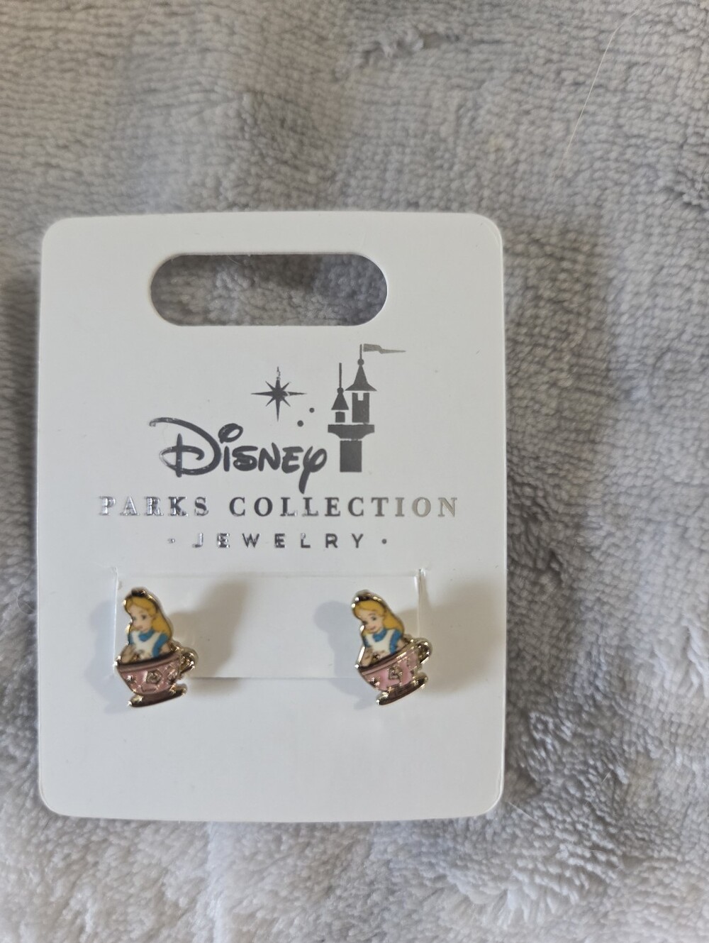 Disney Pink Teacup Alice Stud Earrings